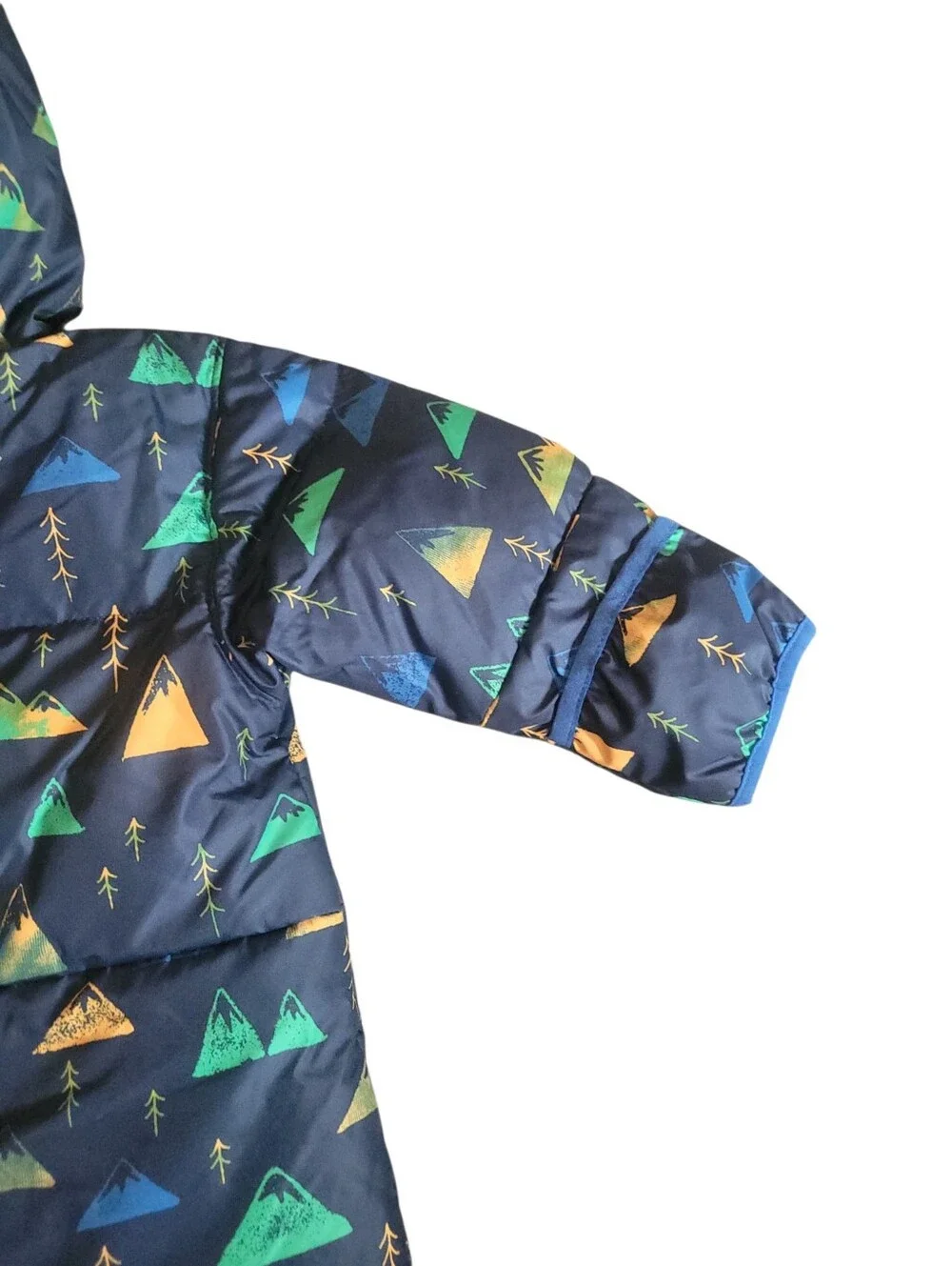 Columbia Baby 12-18M Snowsuit Bunting Puffer Fleece Lined Hooded Mountain Print